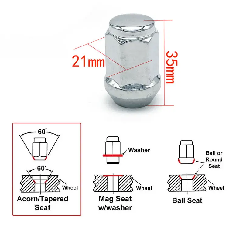 Custom Chrome M12x1.50 Bulge Acorn Bullet Wheel Nuts Buy 6 Point Tuner Wheel Lock Nuts,Hex