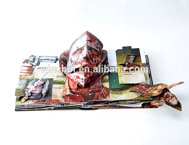 Custom Mixed Color Walking Dead 3d Pop up Book Decoration Kids Pop up Book Printed Services for Perfect Binding