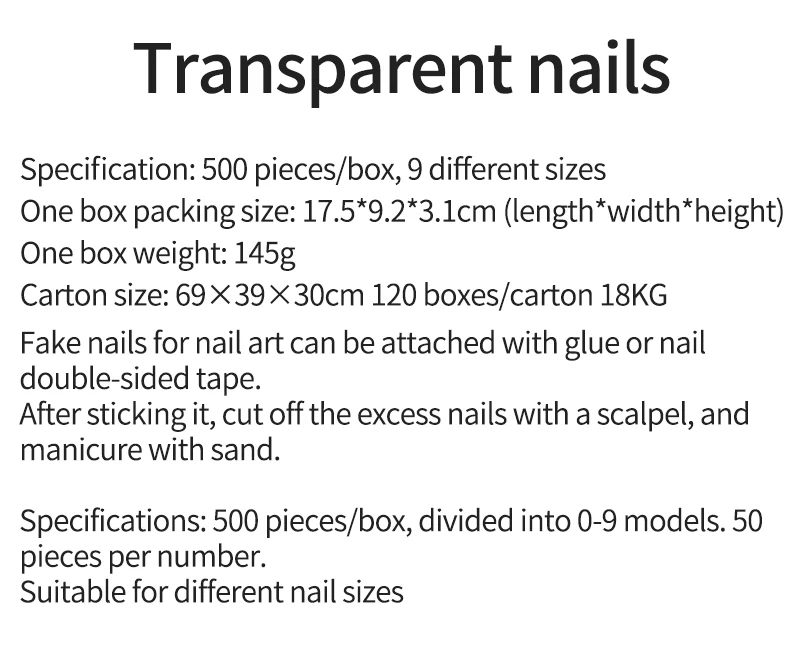 500pcs French Acrylic Fake Nail Tips Artificial False Nails Half Tips