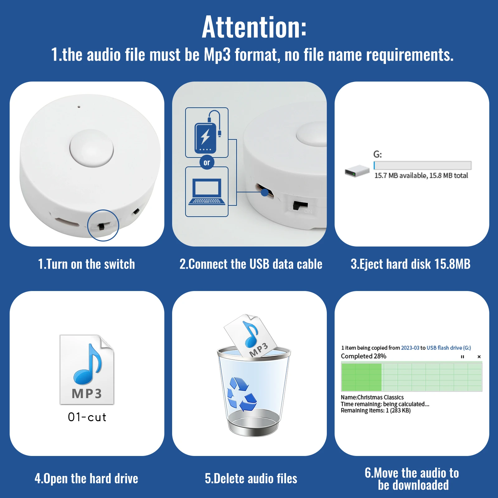 Recordable Voice Box Plush Toy Sound Module - 16M USB Voice Recorder ...