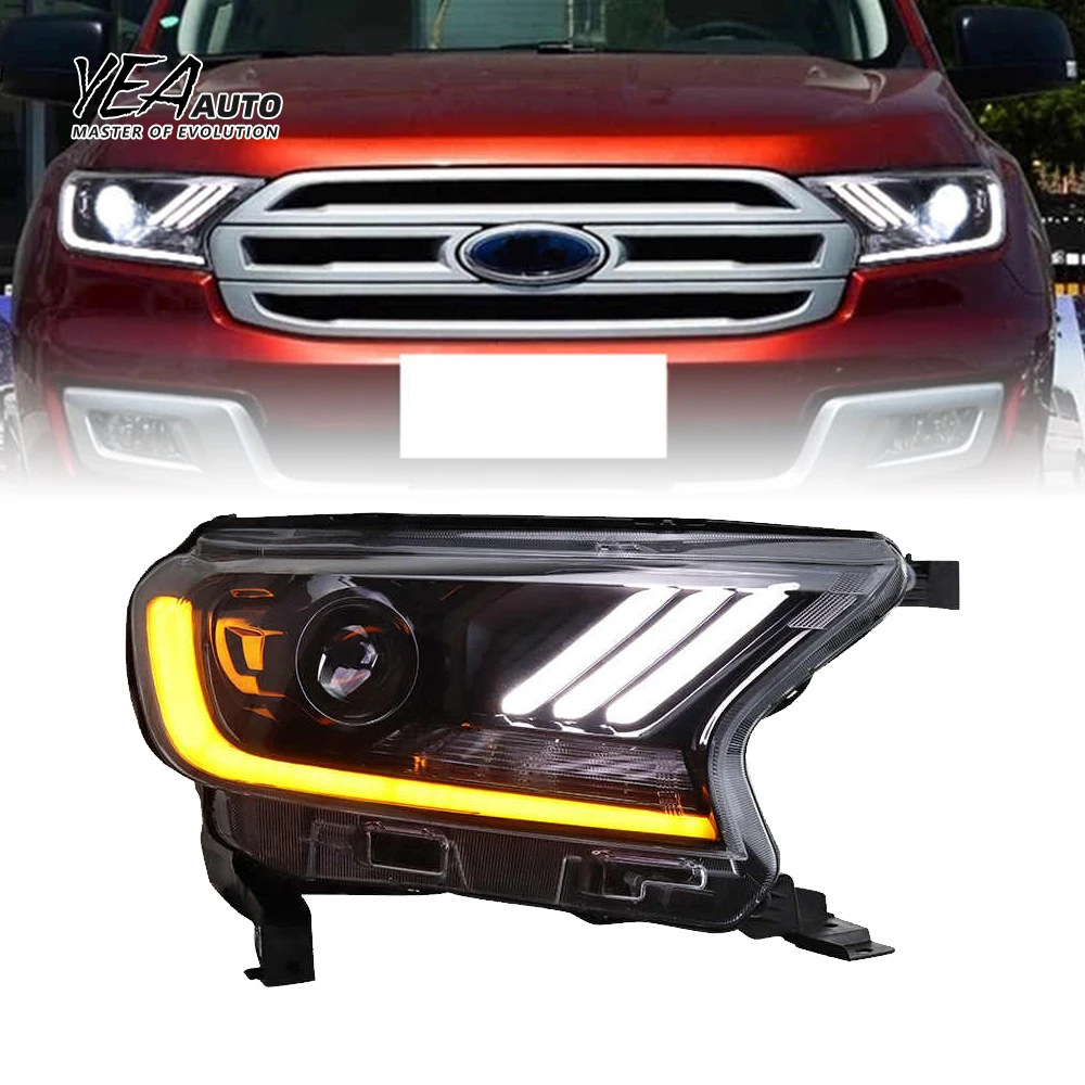 Upgrade Mustang-Stil Scheinwerfer LED-Tagfahrlicht für Ford Ranger T7 Fahrzeugbeleuchtung Xenon-Scheinwerfer 2015 - 2021