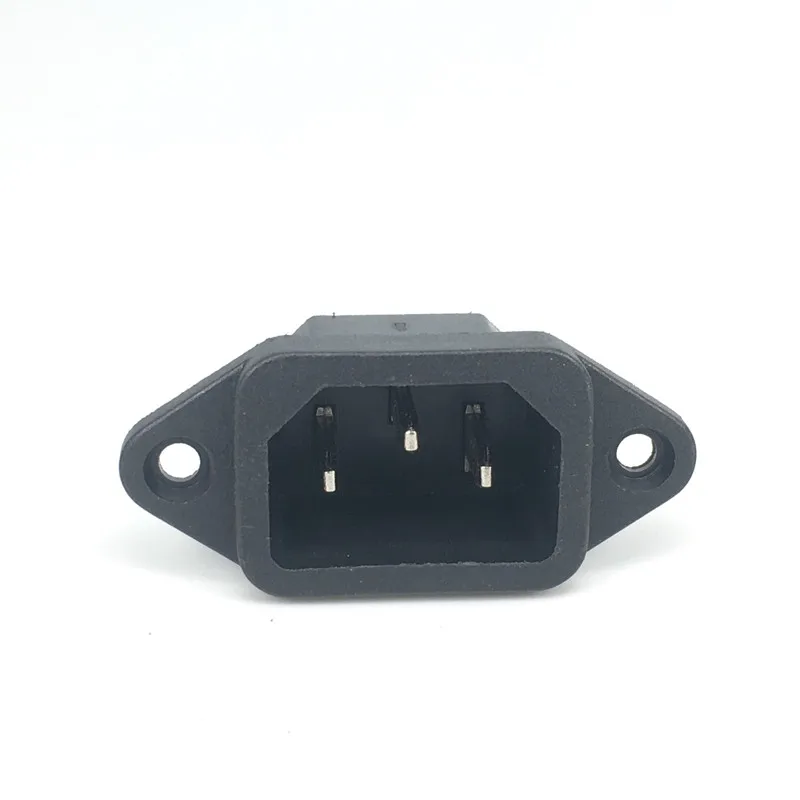 C14 Power Socket 10A 250V 3pins IEC320 C14 Male Power Socket Snap in Connector Electric Inlet With Screw Fixing Hole for PDU UPS