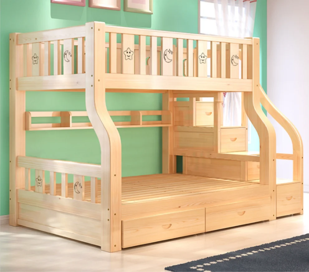 All Solid Wood Bunk Bed,Two-layer Multifunctional Combination Child And ...