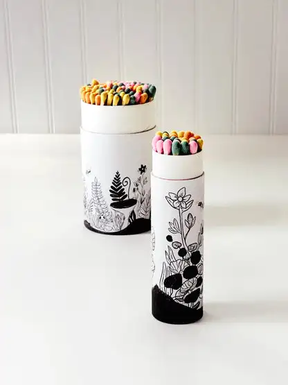 Custom Printed Wooden Colorful Matchstick Match Sticks Box Packaging Tube Book Paper Tube Matches  Box