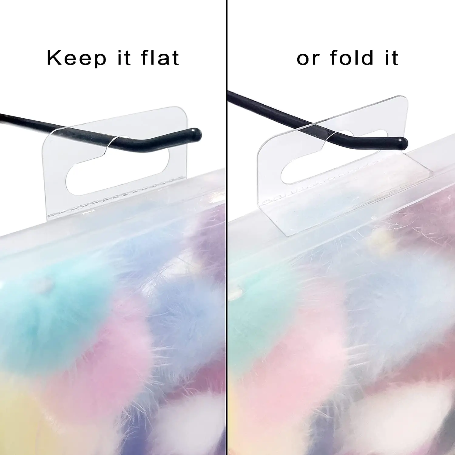 Slot Hole Adhesive Hang Tags Hook Clear Plastic Hangers For Retail