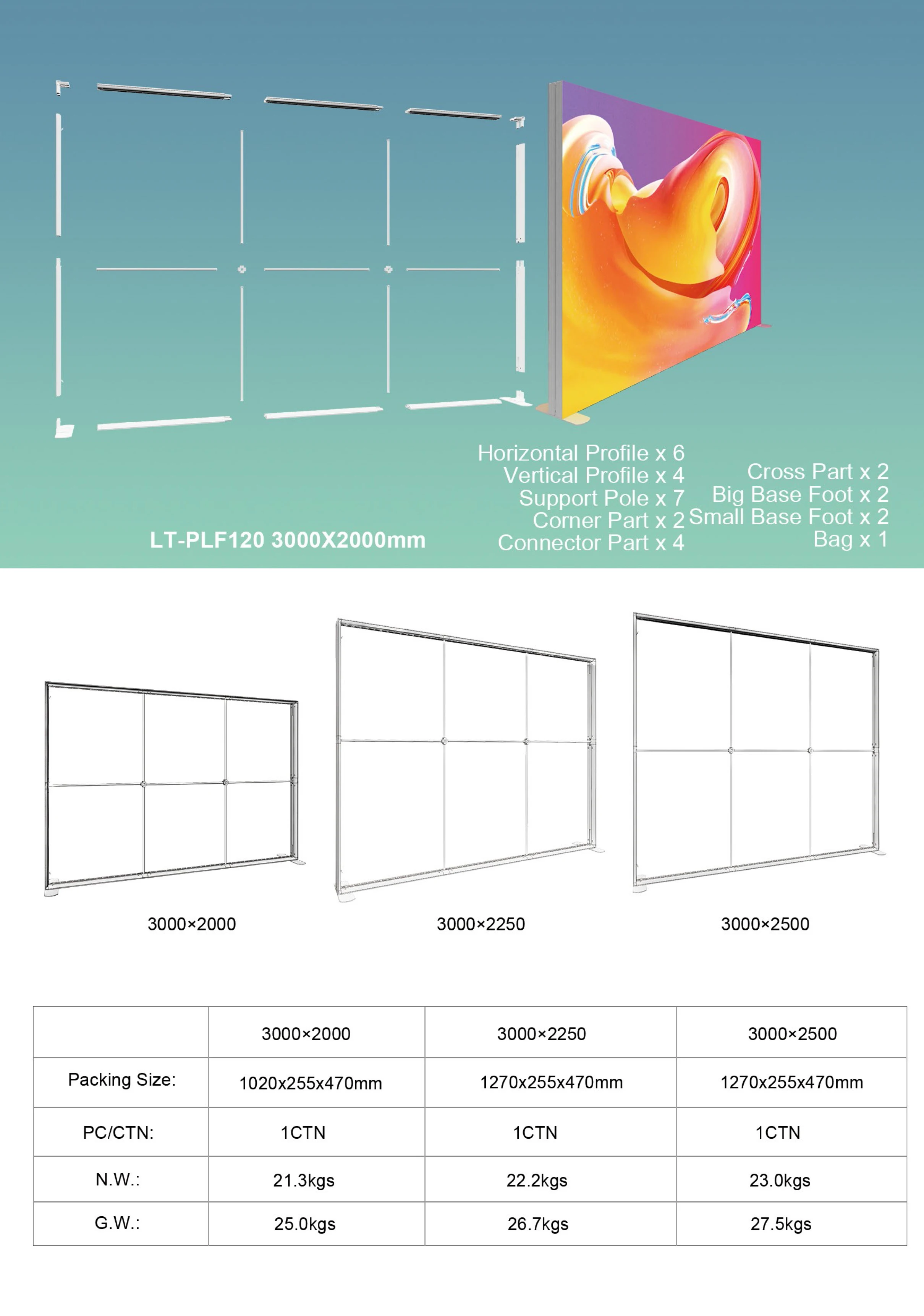 Customized aluminum frame portable easy install 10x10ft to 10x20ft universal reusable modular exhibition stand trade booth supplier