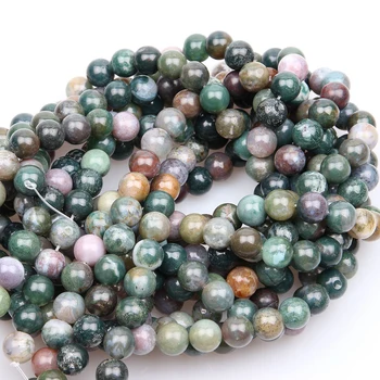 India agate beads fancy jasper round beads factory direct healing necklace simple round gemstone fashion jewelry in bulk