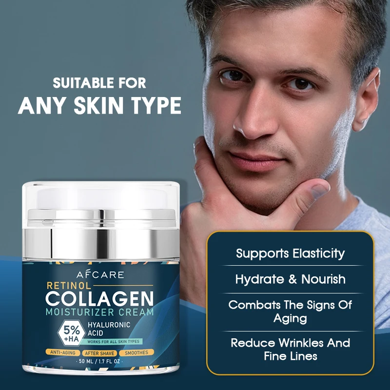 Retinol Anti-Falten Creme 50 G – Mit Kollagen & Hyaluron, Für Tag Und Nacht, Alle Hauttypen