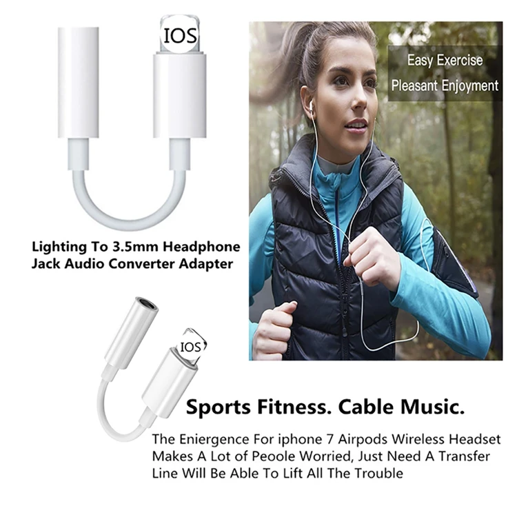 3.5mm Headphone Converter Male To Female To Light Ning Jack Adapter For