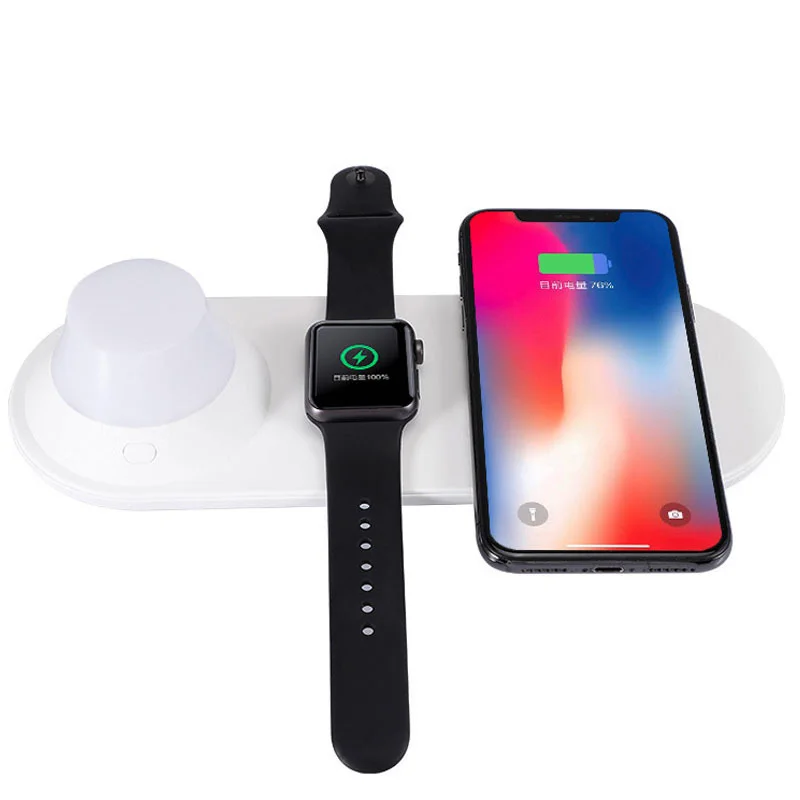 Популярная зарубежная Беспроводная зарядная станция, беспроводное зарядное устройство для телефона 2020, бестселлер Qi 10W 3 в 1, быстрое универсальное беспроводное зарядное устройство
