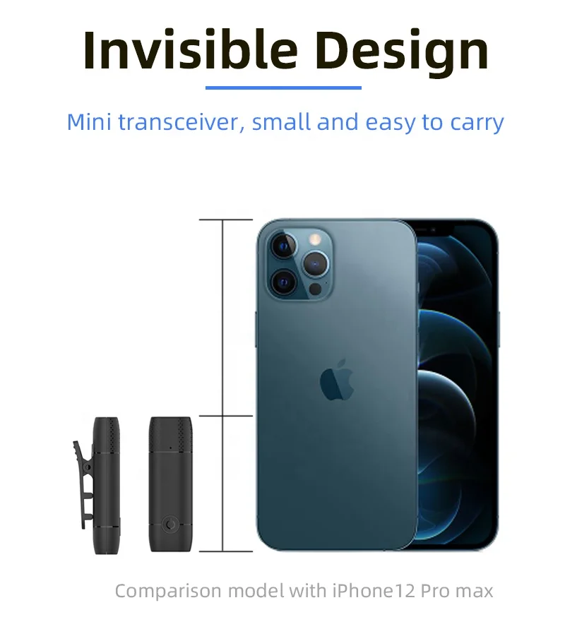 Оптовая продажа, беспроводной нагрудный микрофон Type-C для телефона, живой видео, для использования на улице, для интервью, звукозапись, 2,4G