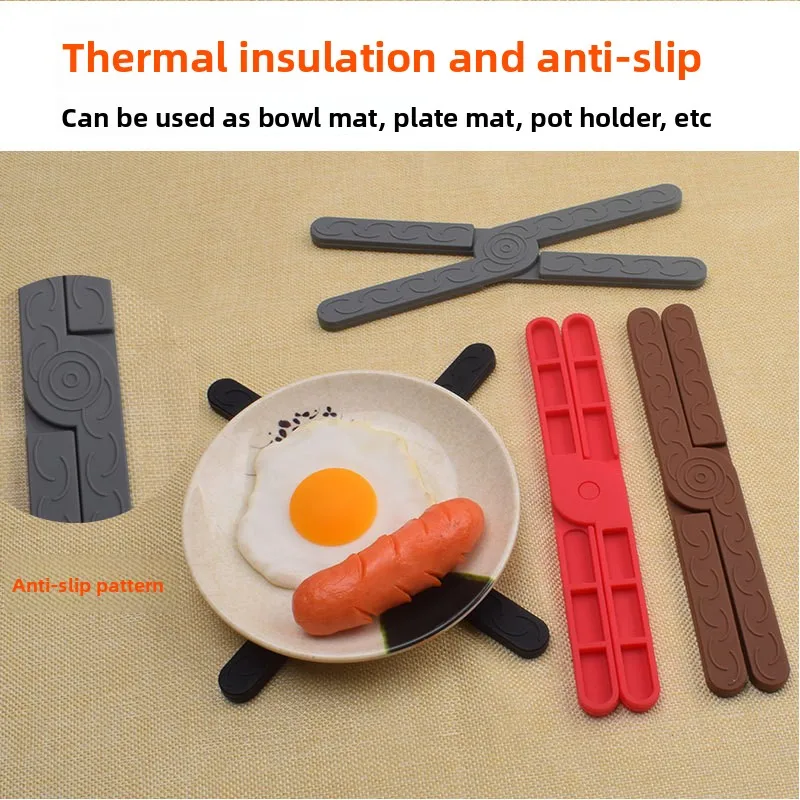Modern Cross Shaped Folding Silicone Placemat High Temperature Resistant Anti-Slip Kitchen Mat Quality Kitchen Supplies factory