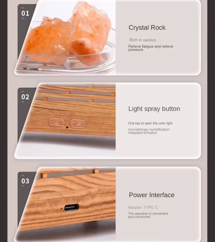 Unique New 2025 Himalaya Salt Stone Scent Diffuser Colorful Led Night ...
