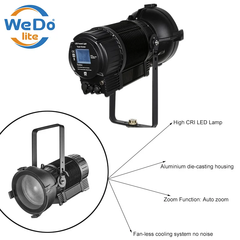 300W 600W LED Profile Spot Light LED Fresnel Spotlight Leko LED Fresnel Spot Light with Auto Zoom for TV Show Theater
