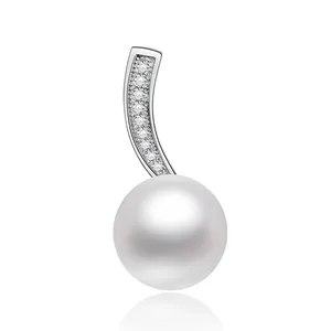 Party Fashion Pearl Pendant Jewellery Rhodium Plated 925 Sterling Silver Pearl Cage Pendant