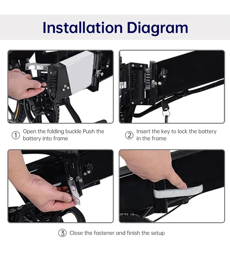 DCH-009 Ebike Battery 48V/52V 17.5Ah - Replacement Lithium Battery For Foldable Electric Bikes Like Mate X, RX20