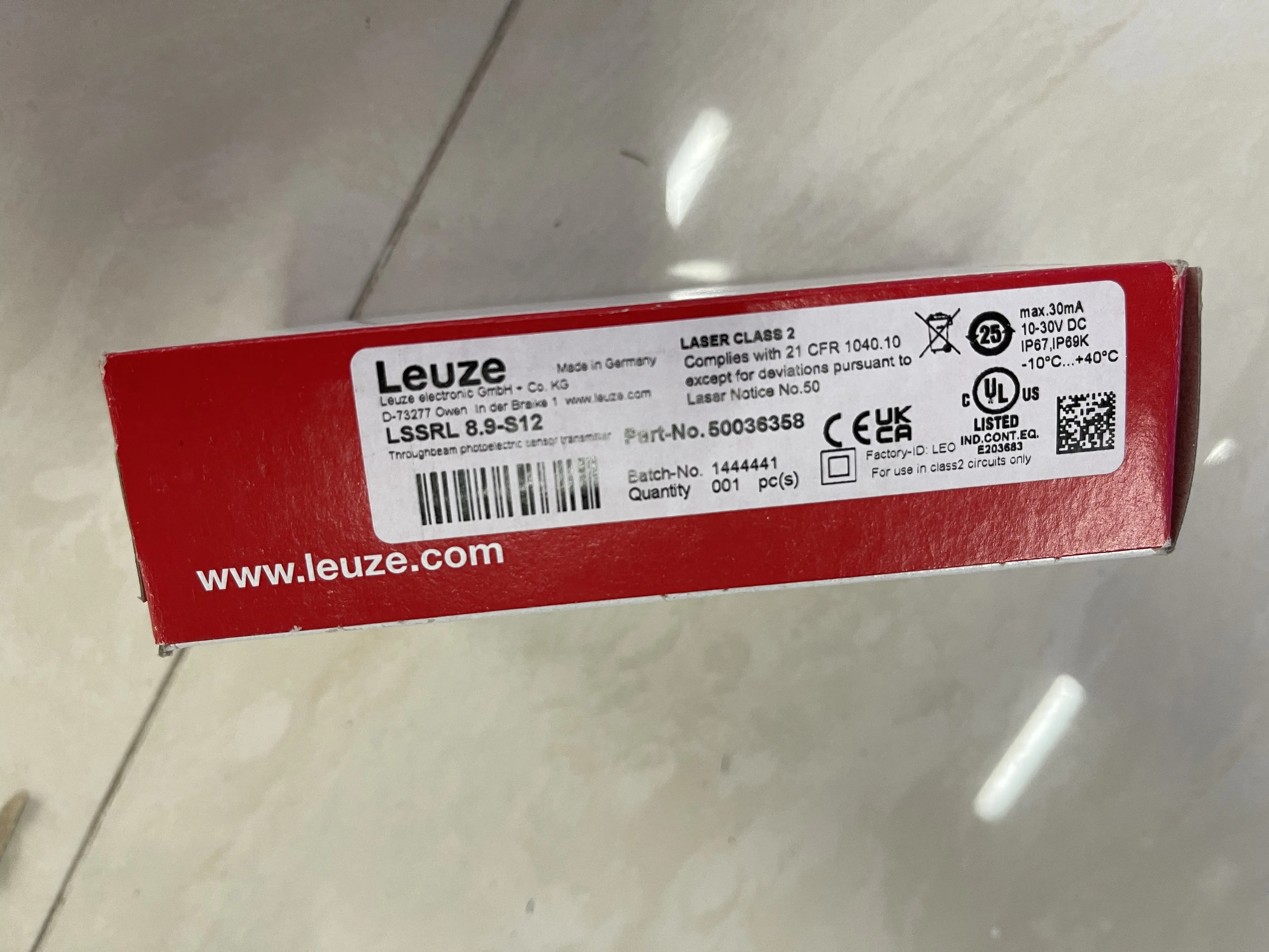 Leuze Laser Sensor LSSRL 8.9-S12 Leuze Laser Sensor LSSRL 8.9-S12