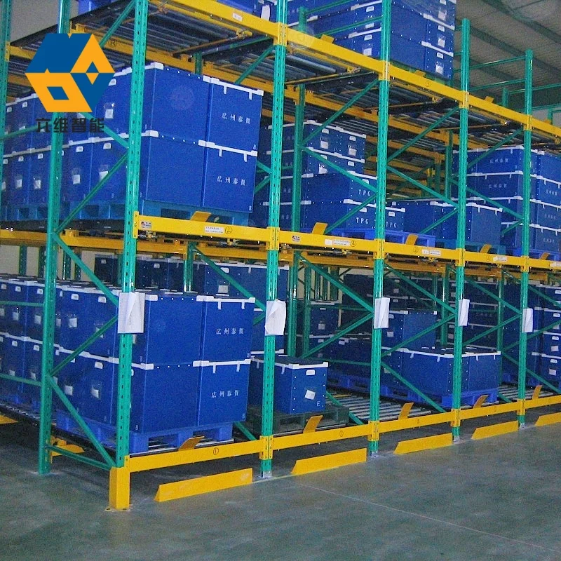 NOVA visoko učinkovita paletna polica za gravitacijske valjke, metalni skladišni sustav FIFO, gravitacijska tekuća polica