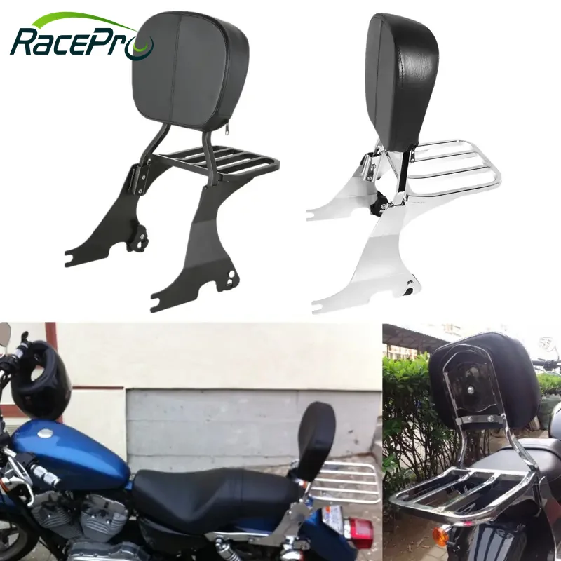 RACEPRO Custom Motorcycle Passenger Backrest Pad Sissy Bar for Harley Davidson Sportster XL Iron 883 1200