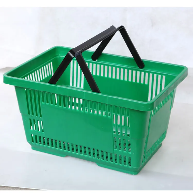 Wholesale Multicolor Double Handle Small Plastic Supermarket Shopping