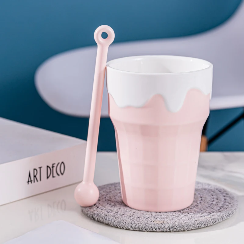 Creative Shape White Slushy Maker Cup Ceramic Dessert Cups Custom Ice