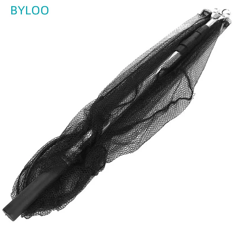 Aluminum Alloy Rubber Coated Fish Landing Net Foldable Telescopic Sea