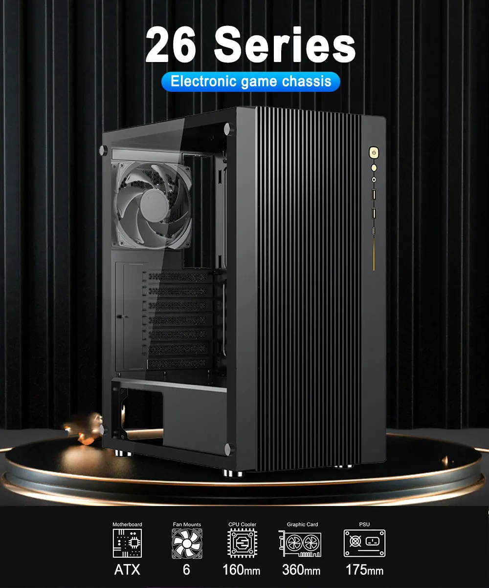 Powercase Sided Glass Atx Oem Pc Case Computer Case Gamer Multiple ...