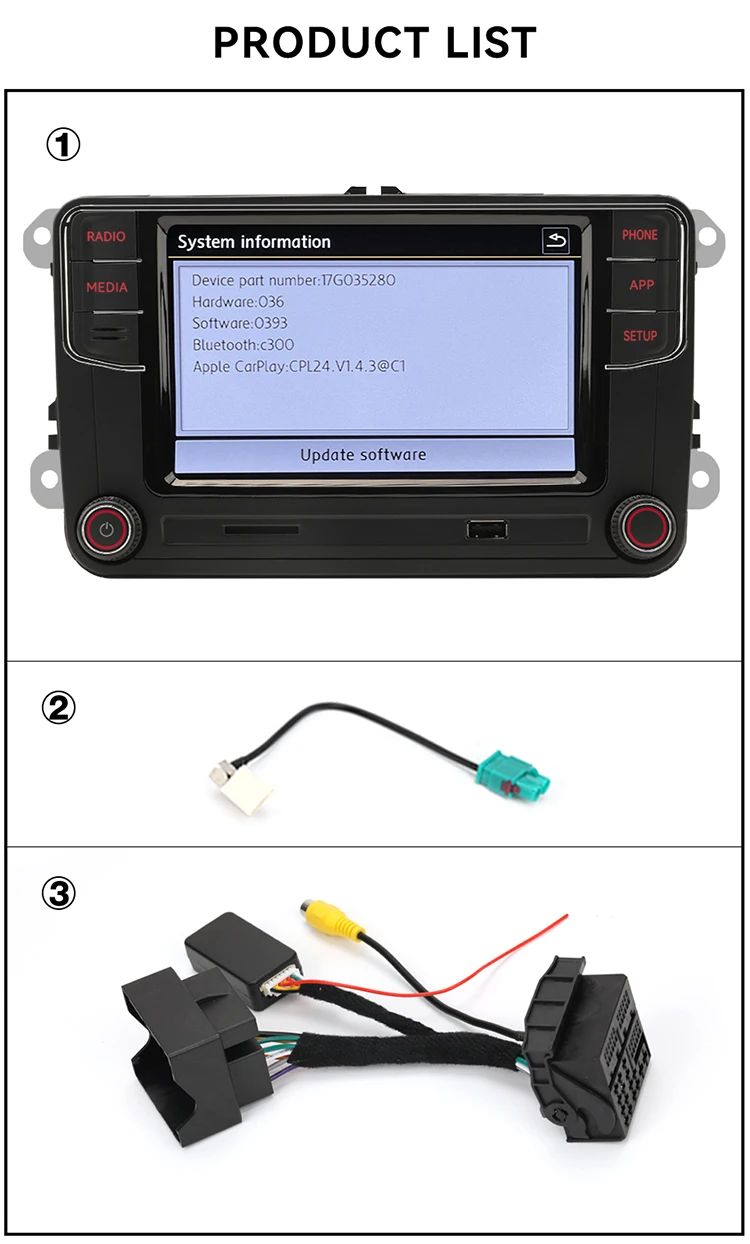 6.5 Inch Apple Carplay Mirrorlink Mib Vehicle Radio For Volkswagen Pq ...