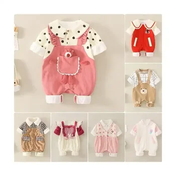 Winter and autumn baby thickened jumpsuit boutique baby jumpsuit casual baby clothing 0-12 months