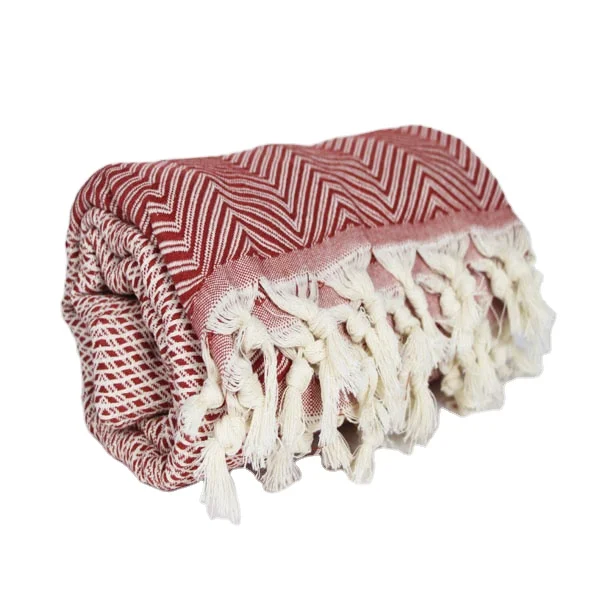 Wedding Gift Dream Throw Brick Red Bedspread Handwoven Cotton Sofa