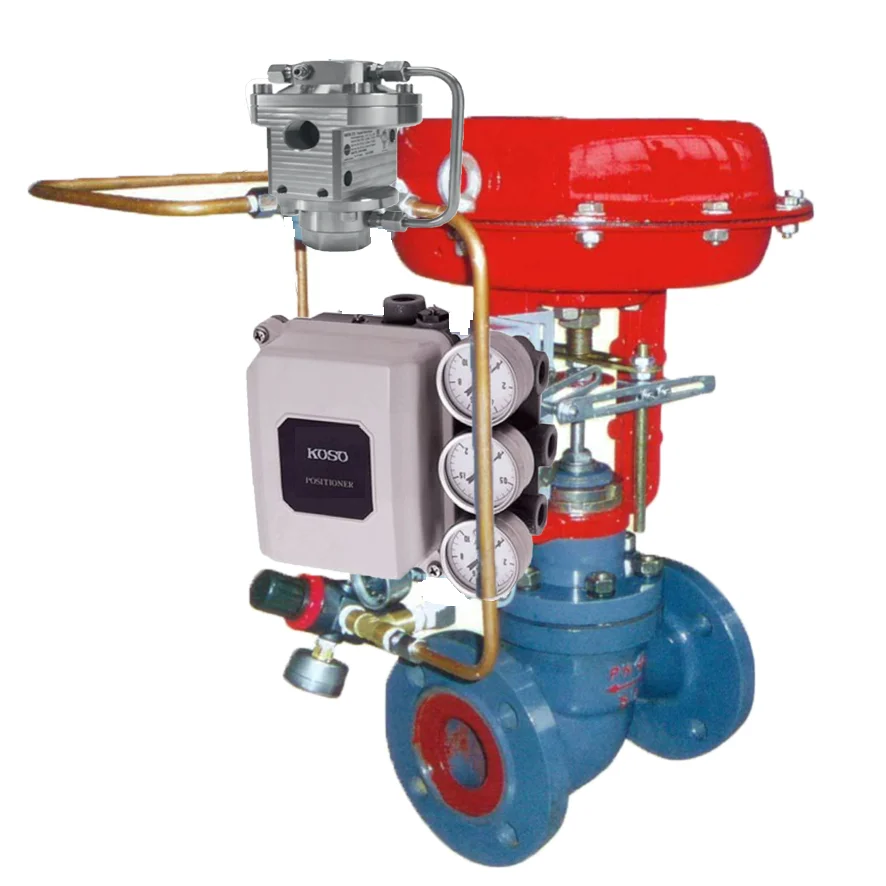 Chinese Control Valve with Samson 3755 Pneumatic Volume Booster and Koso Epa800 Valve Positioner