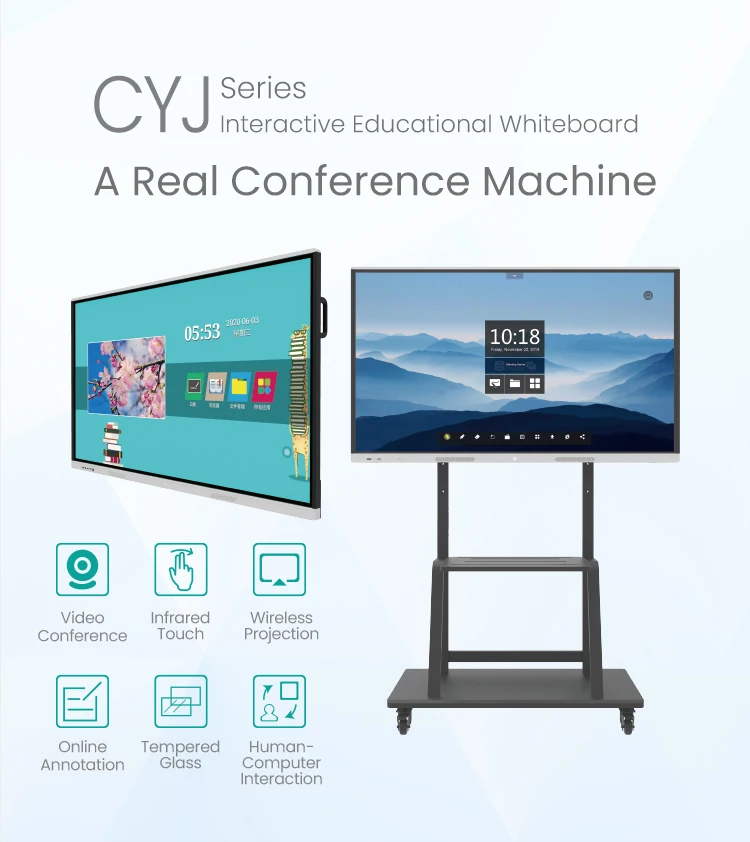 86 Inch UHD 4K LCD All in One Interactive Screen Panel with Projector ...