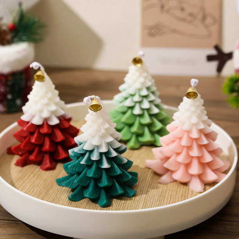 Winter Candle Christmas Tree Shape Scented Aroma Candle Ambiance Sensation Snowflake Christmas Modeling Gift Christmas Candle