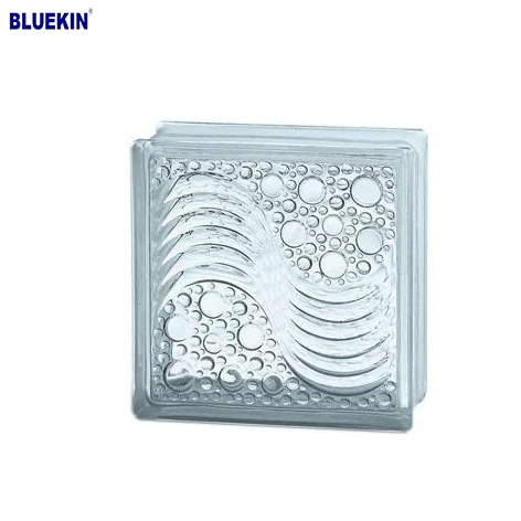 Transparent Cloudy Pattern Glass Block in Building Glass