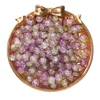 Two-tone crackle glass beads - purple and yellow