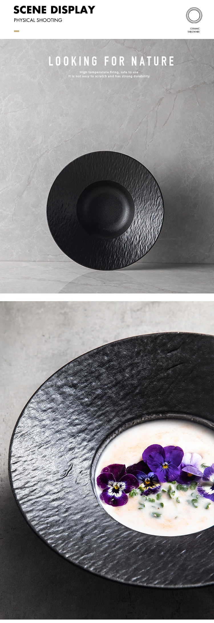 2022 Wholesale Japandi Dinnerware Hotel Soup Plates Soep Soupe Assiette