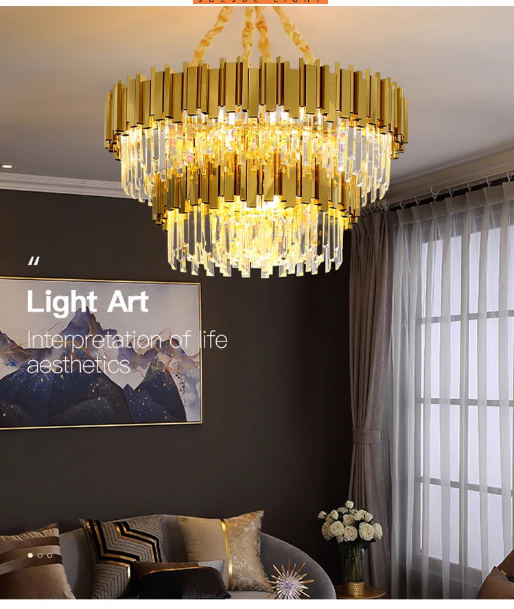 Modern Hotel Lobby Luxury Crystal Hanging Light Crystal Chandelier ...