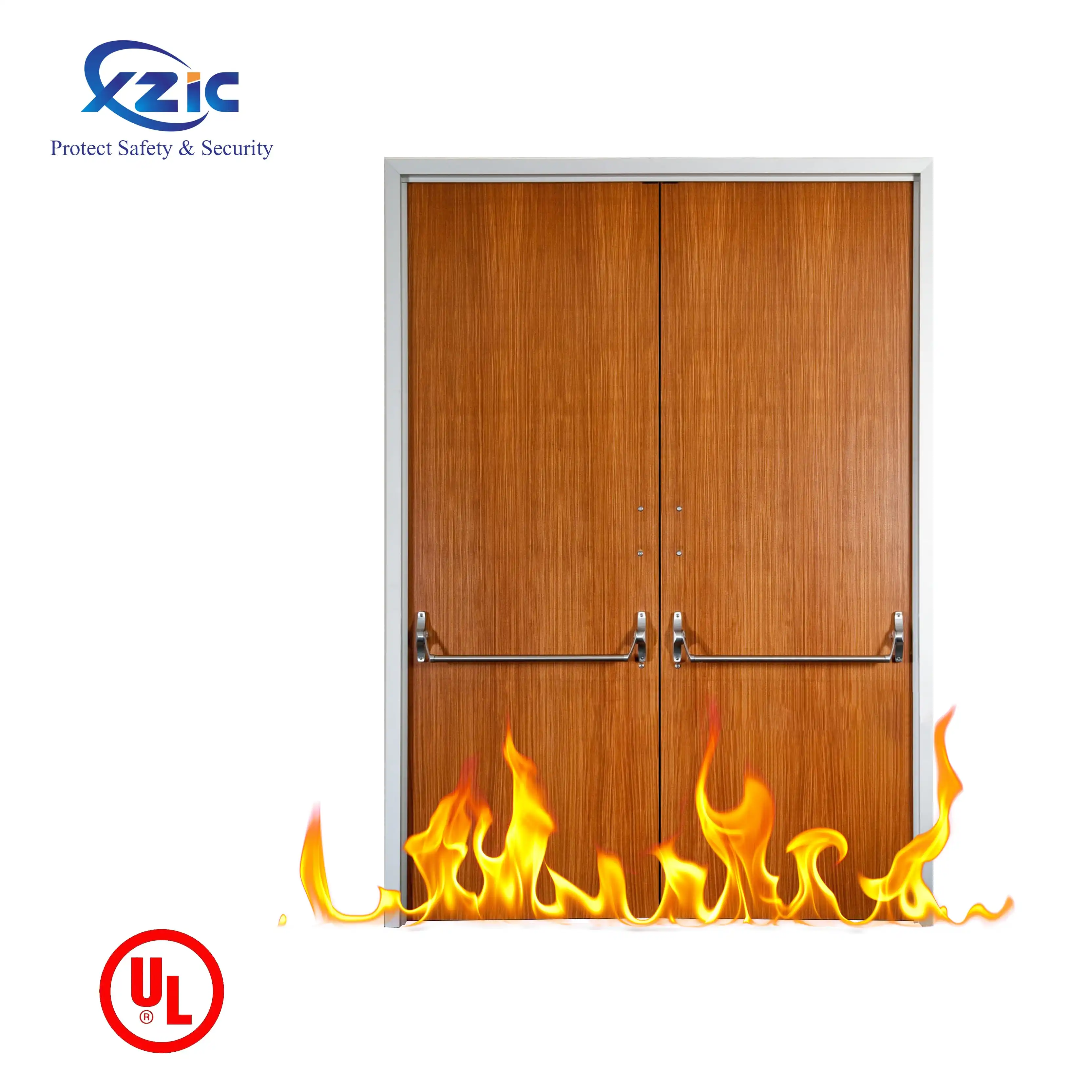 China top manufacturer made to measure fire door walnut veneer internal wooden fire doors 60 min wood hotel door