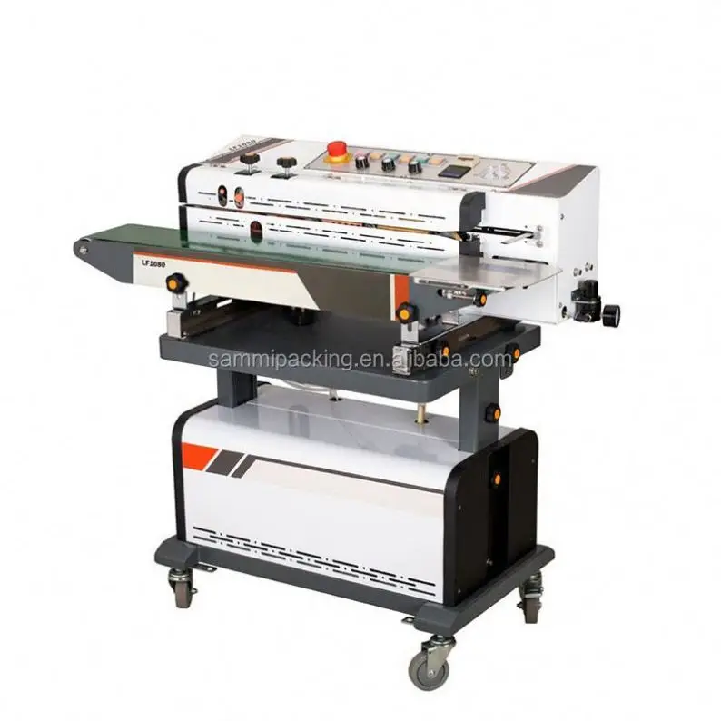 LF1080 Series Continuous air Suction and Gas Flushing Band Sealer Vacuum Inflating Bag Sealing Machine With Color Ink Printing