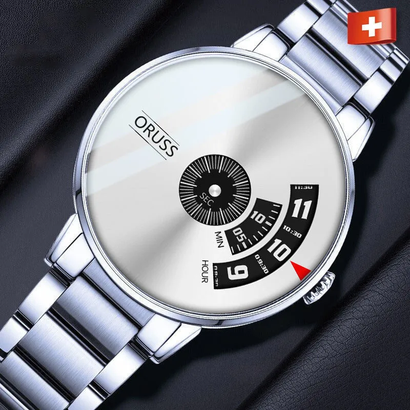 Oruss 862 Luxury Waterproof Men's Watch Male Steel Reloj Students Young Korean Version Fashion Casual Trend Quartz Watch for Men