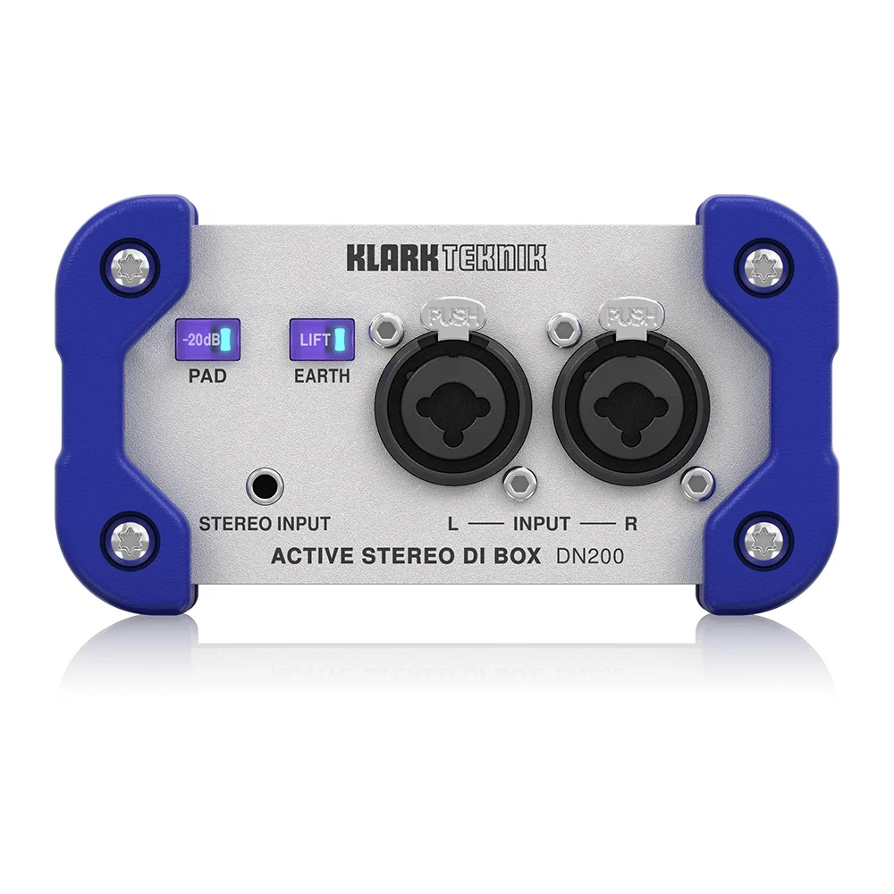 Klark Teknik DN200 V2 Active 2-Channel DI Box Pa Sound System Studio Music Equipment for Stage Live Show Outdoor Indoor