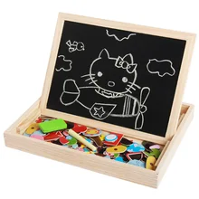 MU Hot selling Wooden Double Side Magnetic Writing Board Wooden Toys Educational Writing Board for Kids