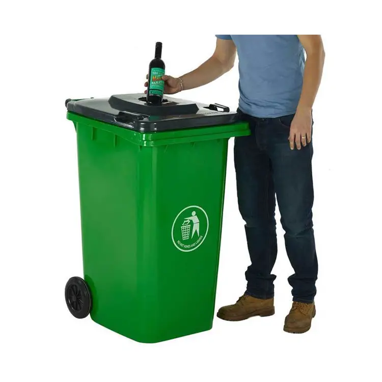 Different capacity 100L/120L/240L plastic waste bins garbage container outdoor use trash can