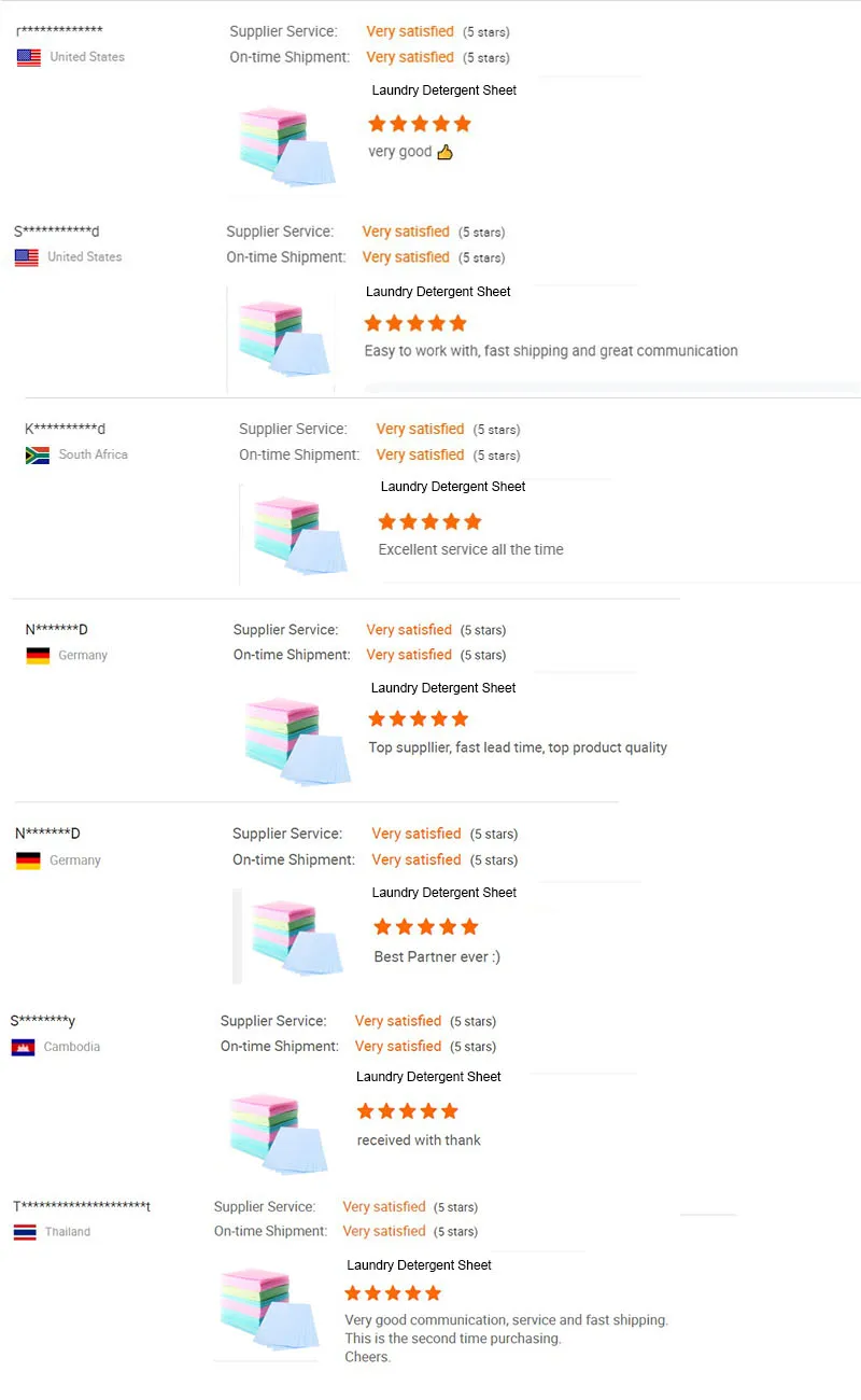 Super Concentrated Plant Extract Laundry Detergent Strips Scented Bio