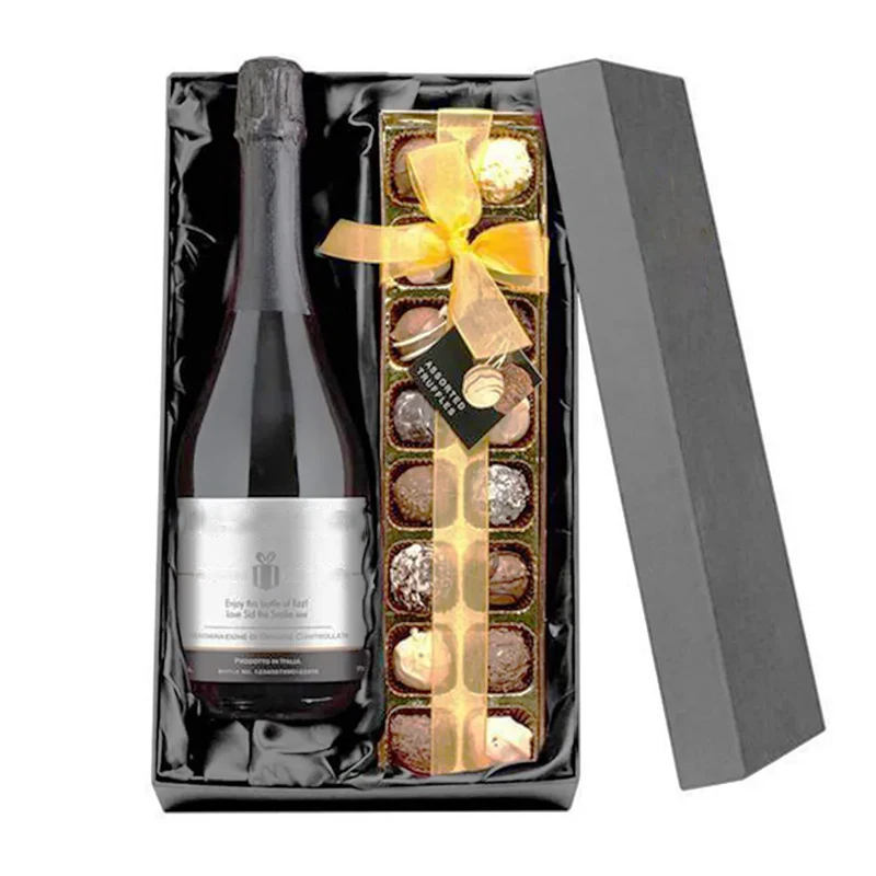 Custom Luxury Folding Wine Gift Paper Packaging Chocolate Bar Champagne ...