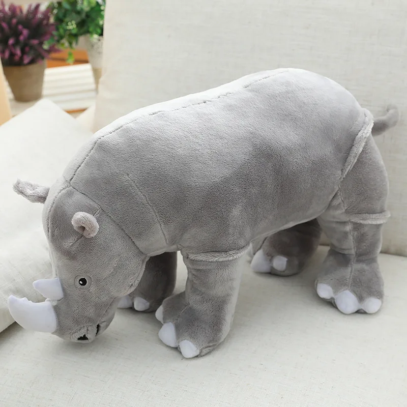 40cm 60cm 80cm High quality wholesale lifelike soft grey rhinoceros stuffed rhino plush toys rhinoceros plush toys Alibaba