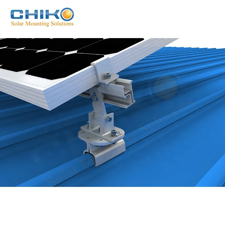 Montagem fotovoltaica ajustável para telhado de estanho trimdeck vs kit de inclinação para solução de montagem em telhado solar 15-30 grau