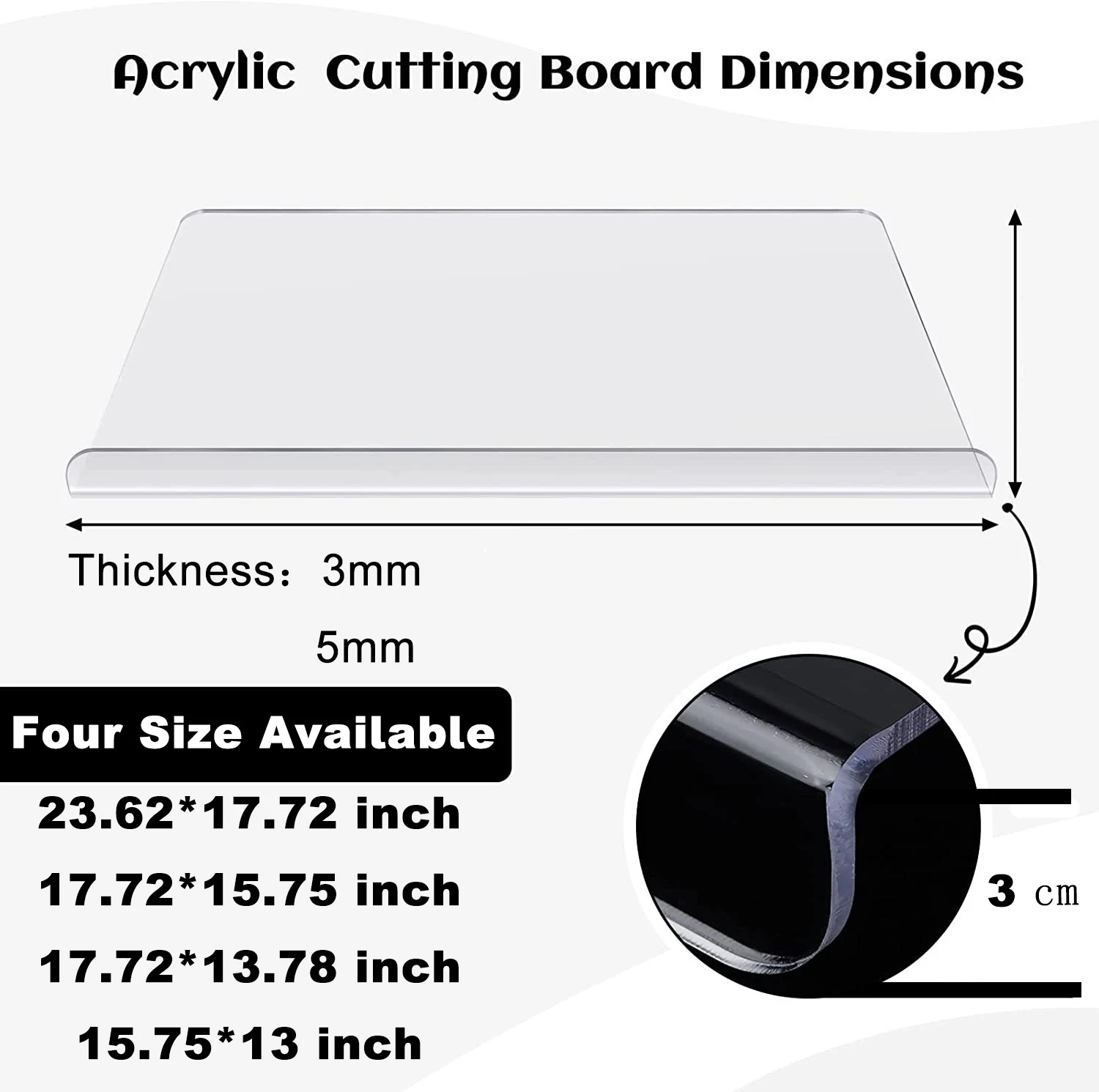 Clear Hq High Quality Boards Counter Acrylic Cutting Board For Kitchen ...