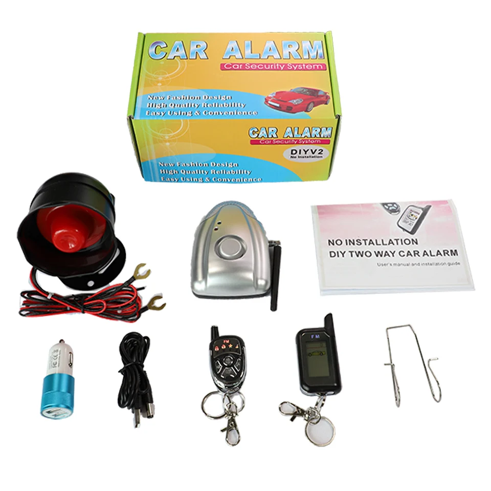 Vjoy 2 Автомобильный пульт дистанционного управления ЖК-дисплей двухполосная Автомобильная сигнализация сирена Бесплатная установка беспроводной автосигнализации DIYV2 12v 24v Смарт автомобильные запчасти