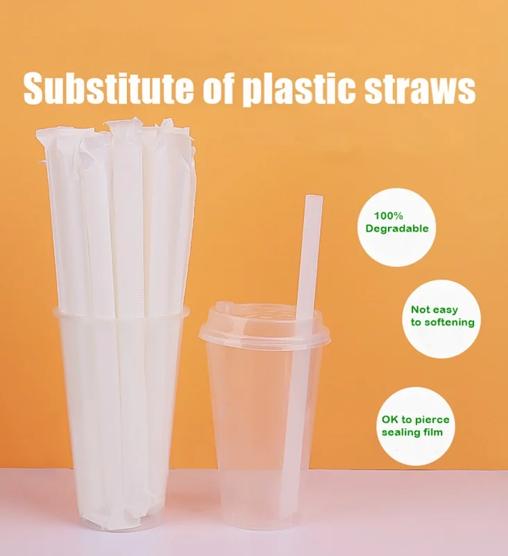 Customize Colored Disposable Compostable Straight Pla Straws ...